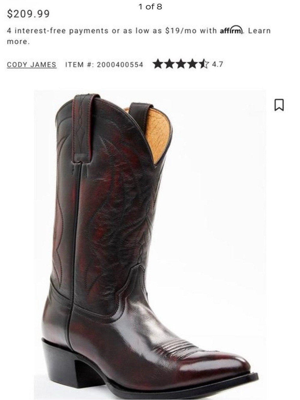 Cody James Men's Burgundy Brown Western Boot